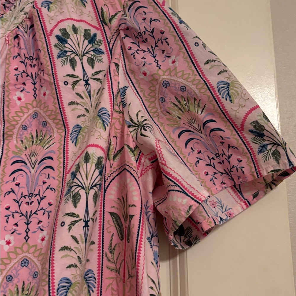 Crown & Ivy Pink and Blue Patterned Babydoll Dress - Picture 6 of 8